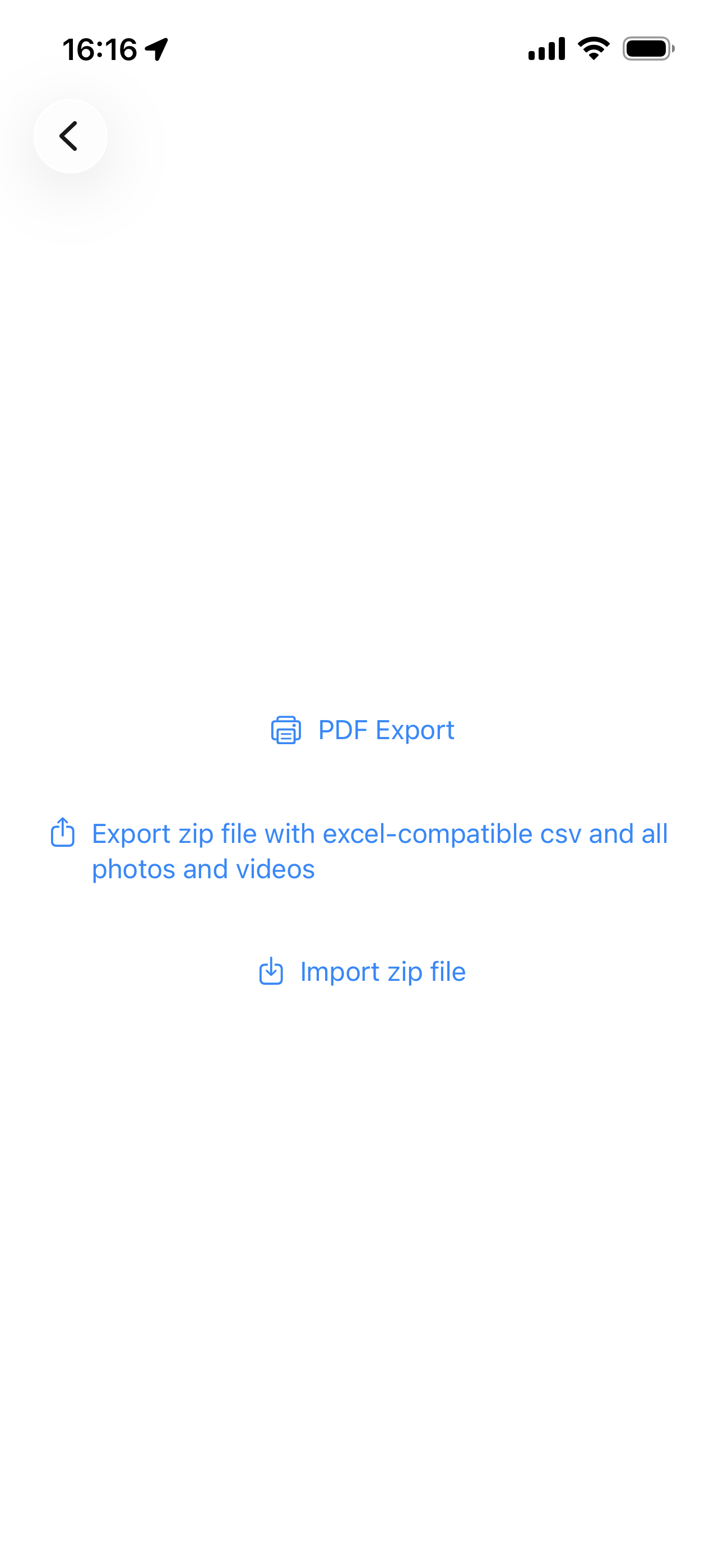 Exporting as PDF or ZIP